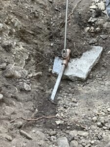 New valve with extension attached (secured with cotter pin)