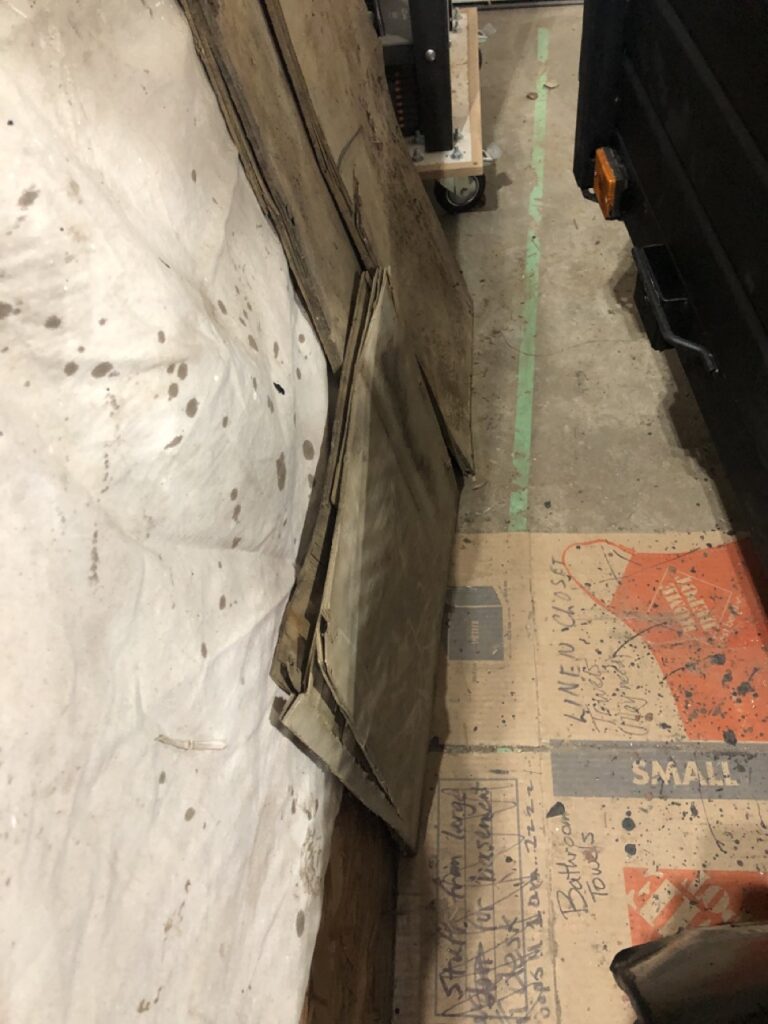 Delaminated trailer floor boards removed