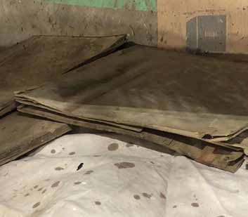 Delaminated trailer floor boards removed